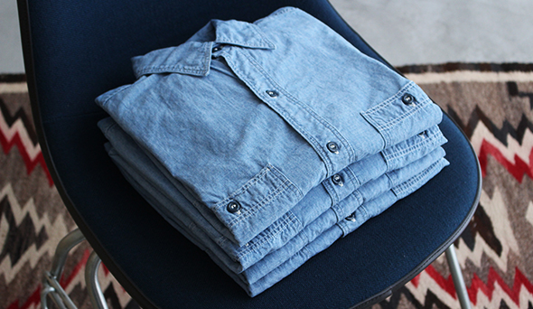 orslow / オアスロウ】Vintage Fit Work Shirts ” Chambray”抜群の安定