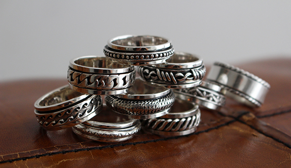 VINTAGE】80s Vintage Taxco Mexican Silver Spinner Ring.店頭 