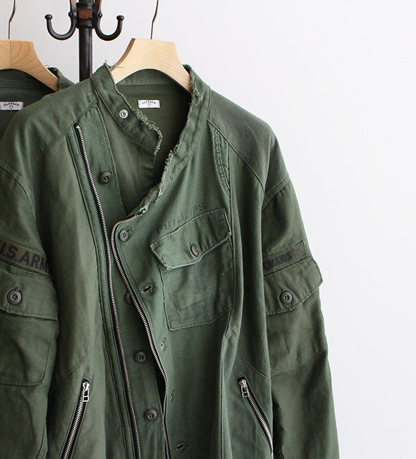 OLD PARK / オールドパーク】Oversized Riders Shirts ”Military