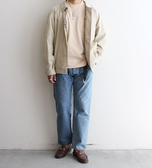 VINTAGE】80-90s Burberry Harrington Jacket.トロッとした上質な